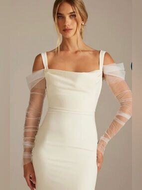Grace Loves Lace Sheer White Bridal detachable Sleeves
